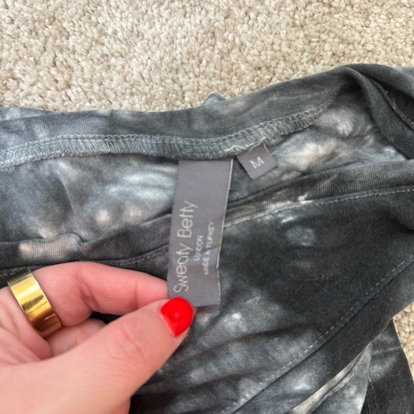 Sweaty Betty Take it Easy Black Tie Dye Dress Size M Pockets Drawstring Waist - Picture 7 of 12